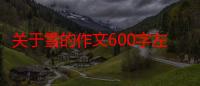 关于雪的作文600字左右（关于雪的作文600）