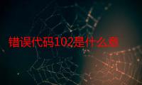 错误代码102是什么意思（错误代码102是什么意思）