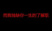 而我独缺你一生的了解歌词（“偶尔哭红双眼你一定会了解”是哪首歌歌词）