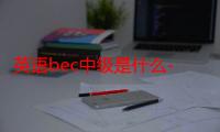 英语bec中级是什么-生活常识